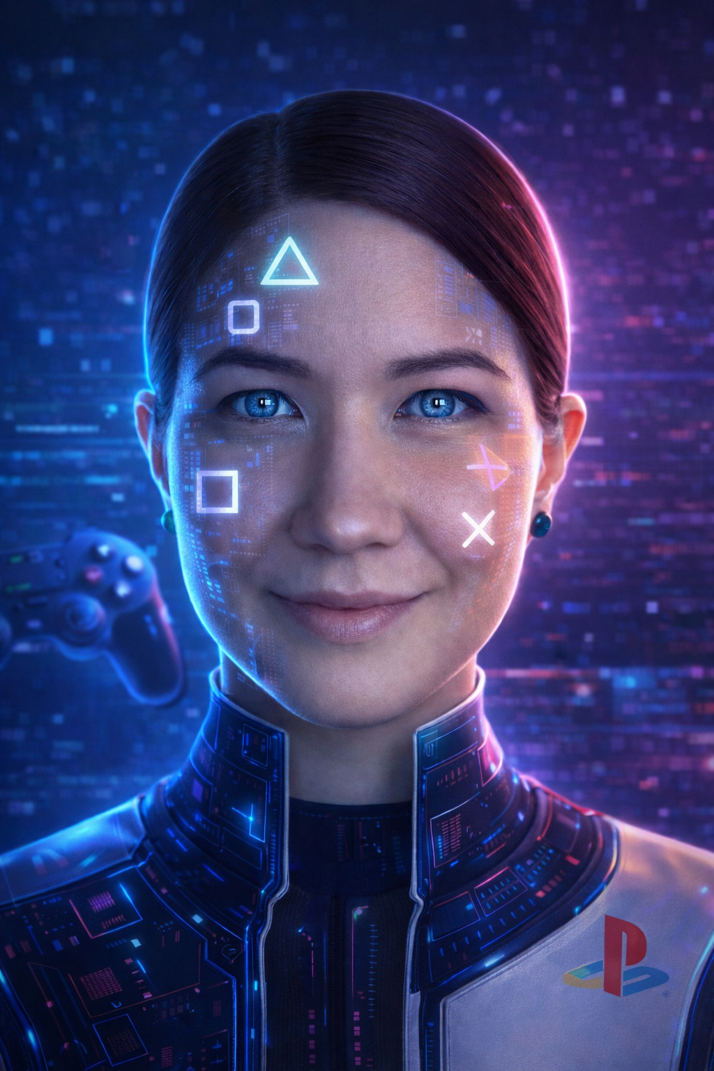 PlayStation-inspired AI accessibility concept featuring Alexandra Lukinicheva