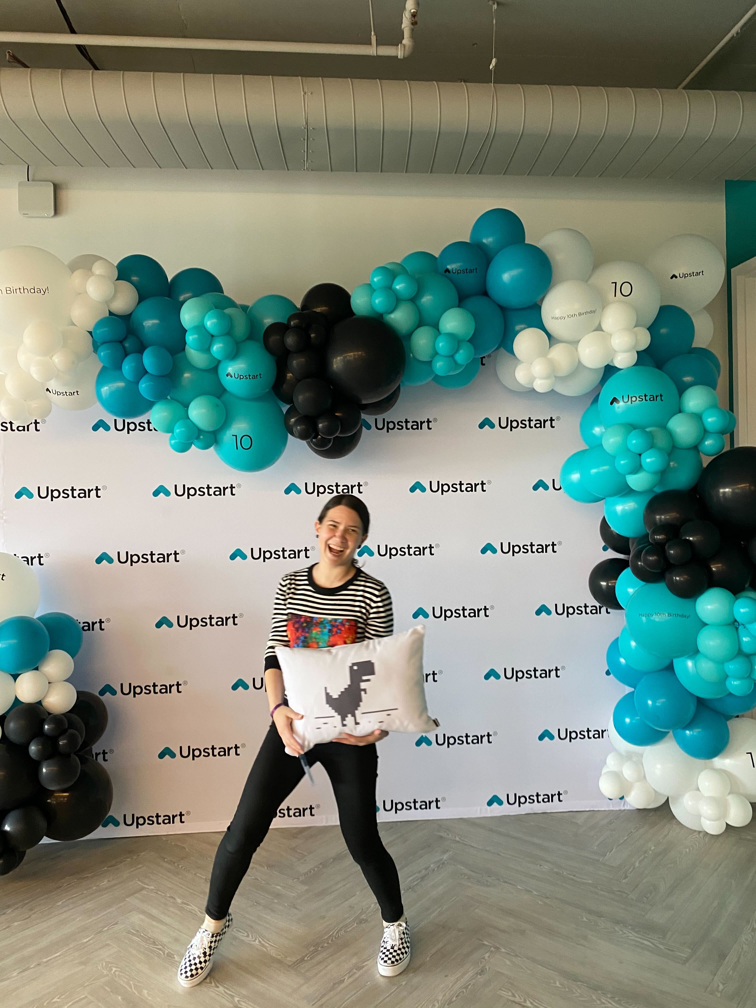 Alexandra Lukinicheva celebrating Upstart's tenth anniversary